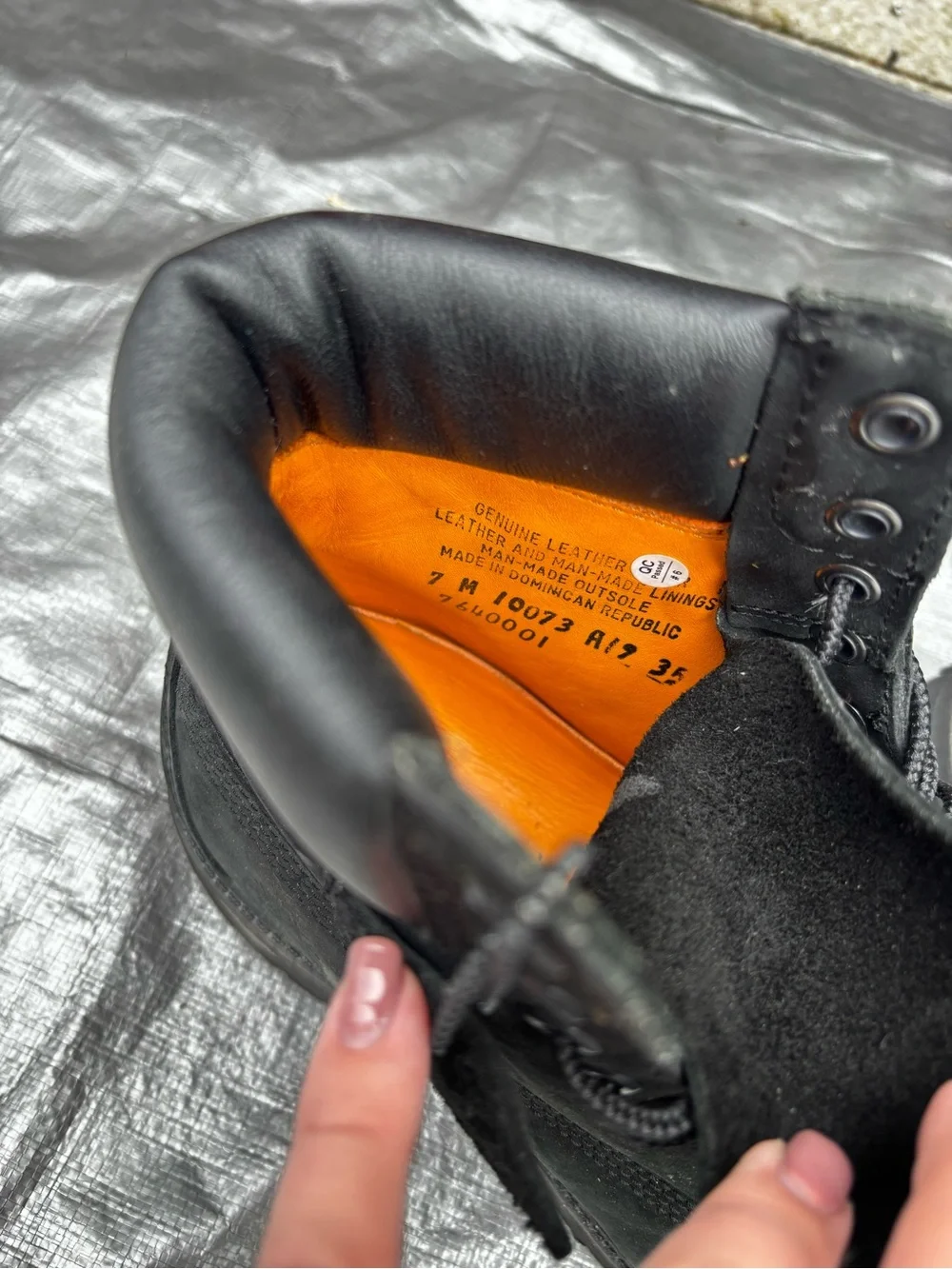 Timberland Men's Black Lace-Up Ankle Boots with Orange Insole Accent